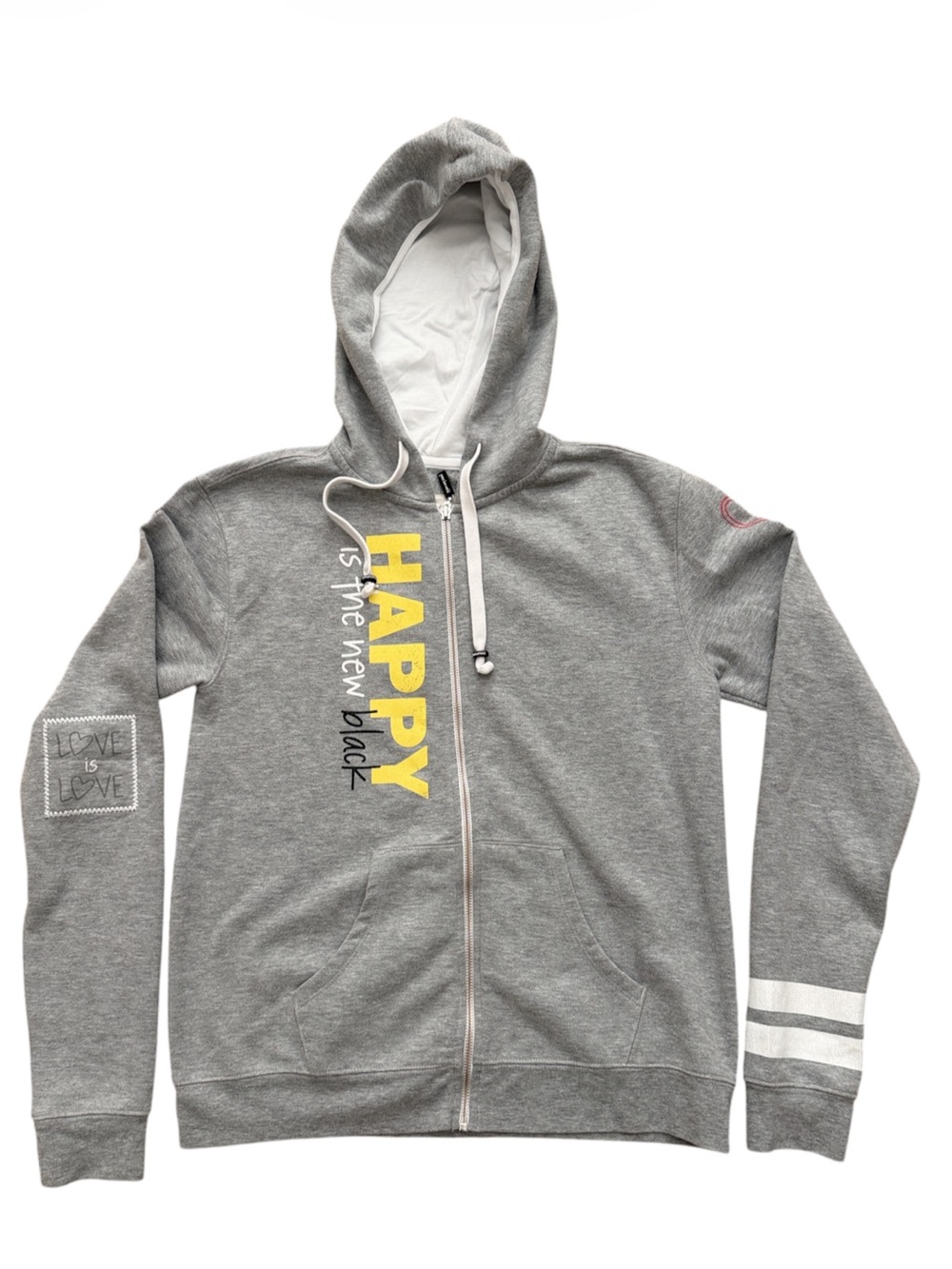 Peace Love World  Zip Hoodie Thumb Holes Affirmation Hoodie Size